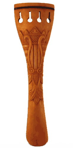 Carved Boxwood Antique Old World Lyre Upright Bass Tailpiece at The Fiddle Shop