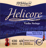 D'Addario Violin Strings Helicore Set of 4, 4/4 Medium, H310-M