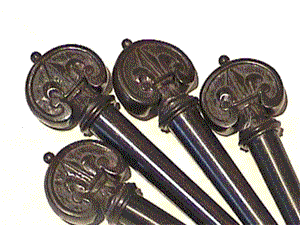 Carved Fleur de Lis Black p/c VIOLA