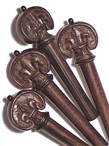 Carved Fleur de Lis Black p/c VIOLA