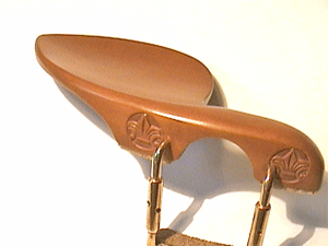 Carved Guarneri Chinrest G/U Fleur De Lis Violin