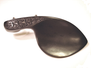 Carved Guarneri Chinrest Triple Fleur De Lis Violin