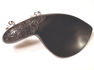 Carved Strad Chinrest Ornate Flower Violin