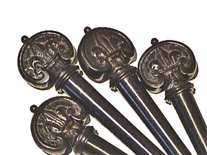 Carved Fleur de Lis Black p/c Violin