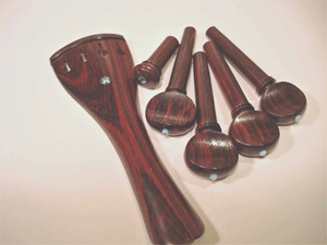 6 piece Rosewood Set with Crystal Inlay for 4/4 Violin