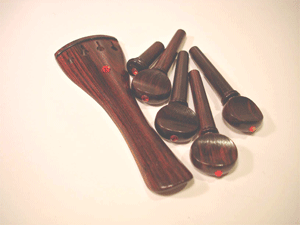 6 piece Rosewood Set with Crystal Inlay for 4/4 Violin