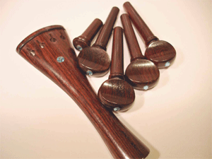 6 piece Rosewood Set with Crystal Inlay for 4/4 Violin