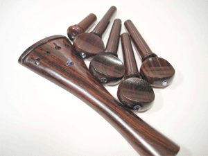 6 piece Rosewood Set with Crystal Inlay for 4/4 Violin