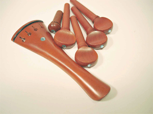 6 piece Boxwood Set with Crystal Inlay for 4/4 Violin