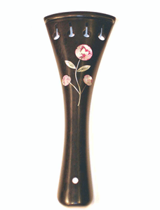 French MOP Pearl Double Flower Inlay Black Fret Violin
