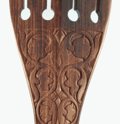 Carved Rosewood Tulip Vine Upright Bass Tailpiece at The Fiddle Shop