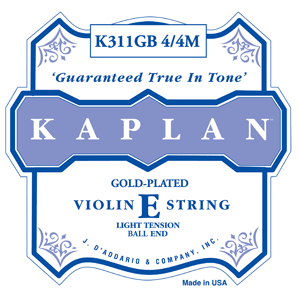 D'Addario Violin Kaplan Gold-Plated E String Loop End
