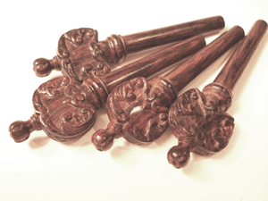 Carved Vuillaume w/Crown Violin Pegs