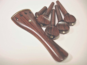 6 piece Rosewood Set with Crystal Inlay for 4/4 Violin
