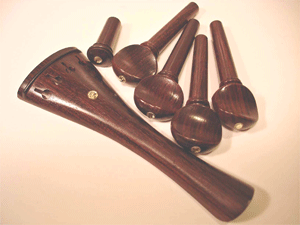 6 piece Rosewood Set with Crystal Inlay for 4/4 Violin