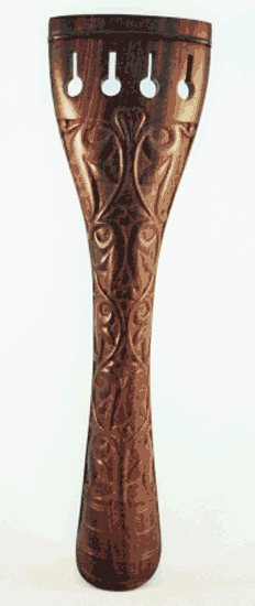 Carved Paddock Wood Grape Vine Upright Bass Tailpiece at The Fiddle Shop