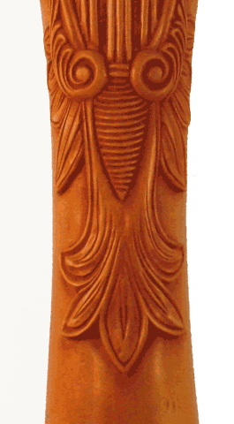 Carved Boxwood Antique Old World Lyre Upright Bass Tailpiece at The Fiddle Shop