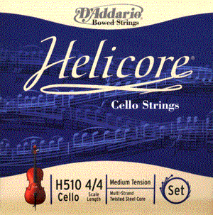 D'Addario Helicore Cello Strings 4/4 Medium, J510-M